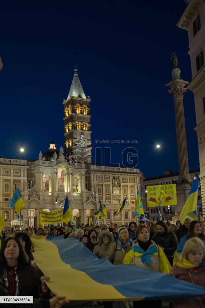 Ukrainian Community In Rome Commemorate The Holodomor - Italy