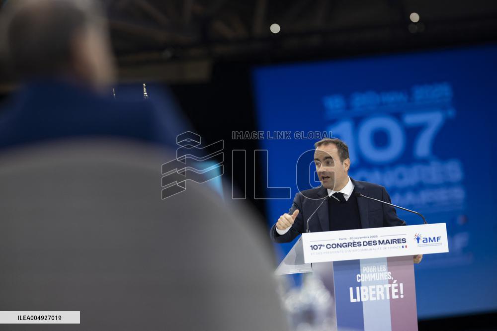 Sebastien Lecornu At the 107th Mayors Congress - Paris