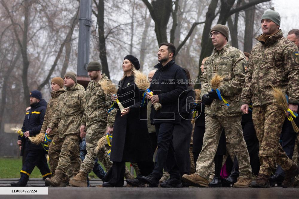 Zelenskyy At The Ceremony in Memory of the Victims of the Holodomor - Kyiv