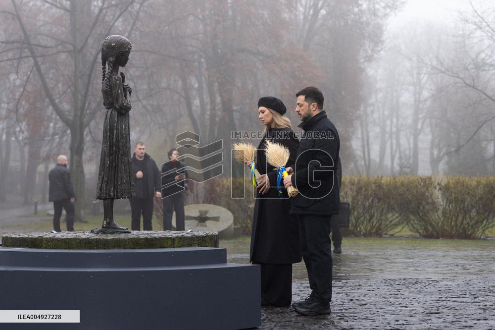 Zelenskyy At The Ceremony in Memory of the Victims of the Holodomor - Kyiv