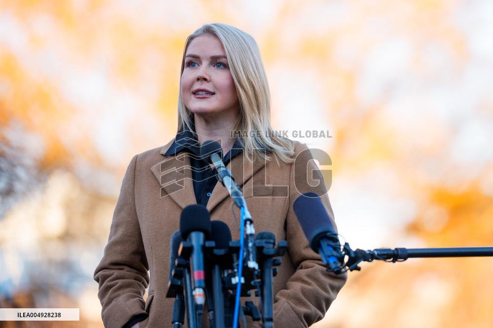Karoline Leavitt Speaks to Media Outside White House