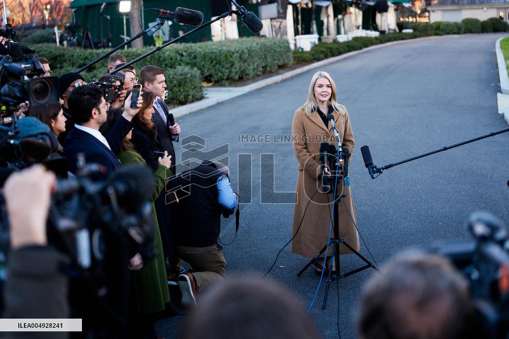 Karoline Leavitt Speaks to Media Outside White House