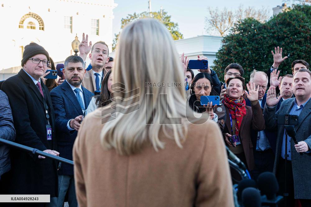 Karoline Leavitt Speaks to Media Outside White House