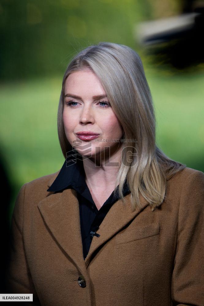 Karoline Leavitt Speaks to Media Outside White House