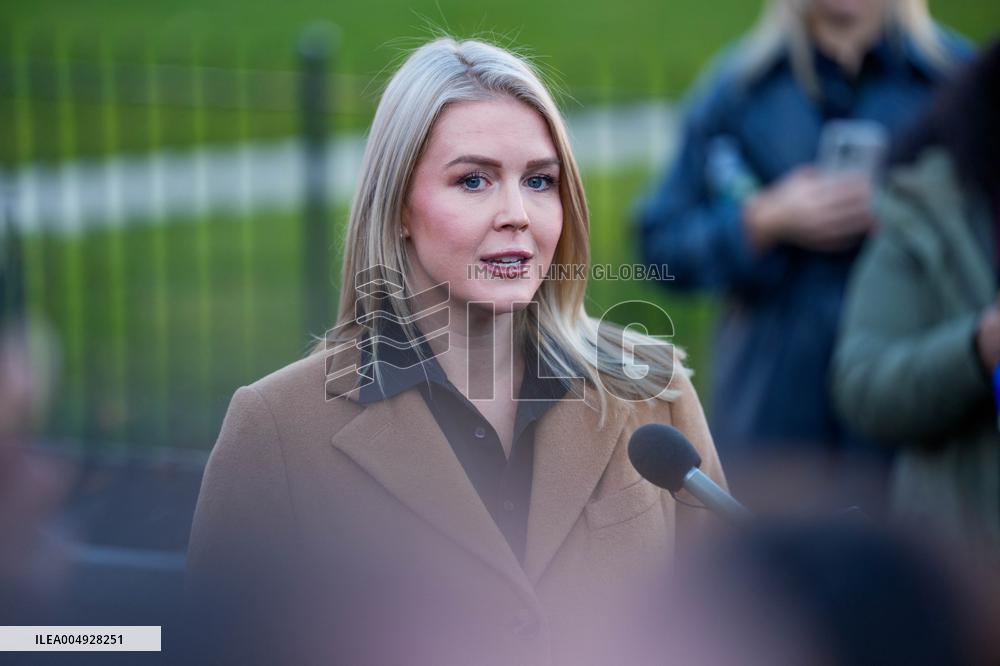 Karoline Leavitt Speaks to Media Outside White House