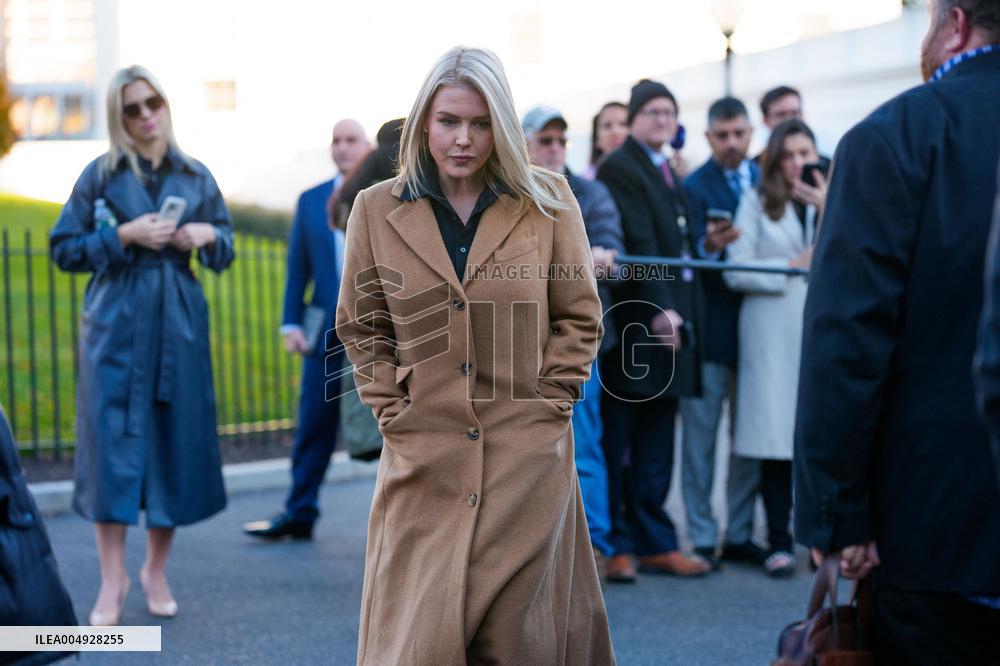 Karoline Leavitt Speaks to Media Outside White House