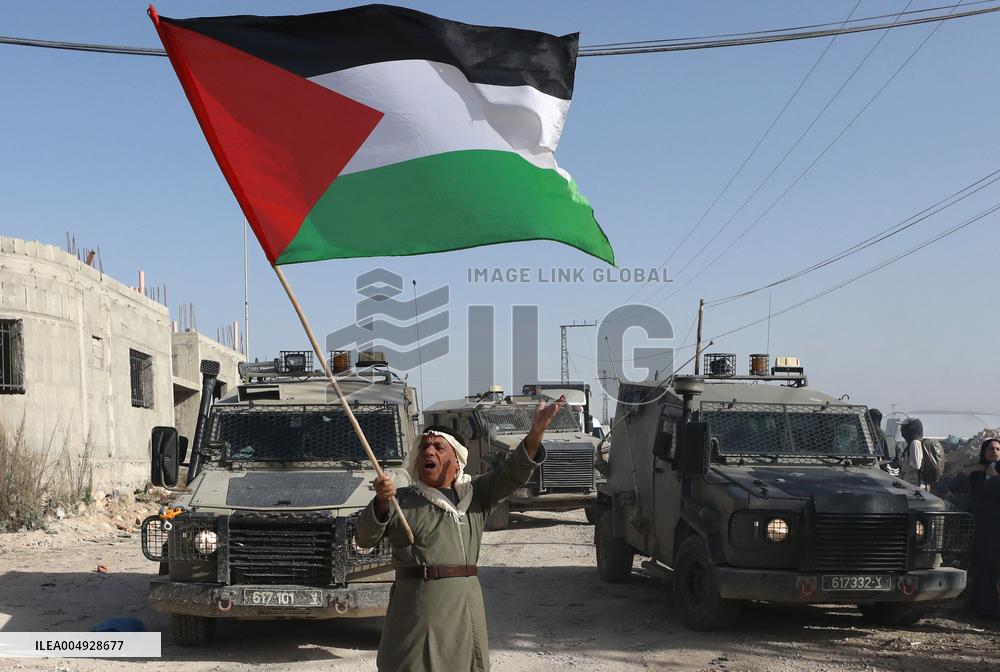 West Bank Nur Shams Camp Displacement Protest - Tulkarm