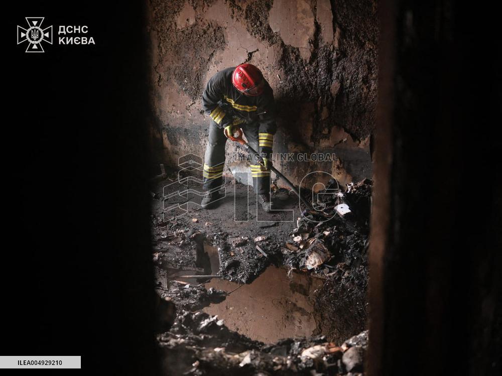 Aftermath Night Attack in Kyiv - Ukraine