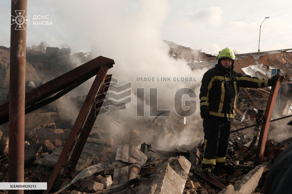 Aftermath Night Attack in Kyiv - Ukraine