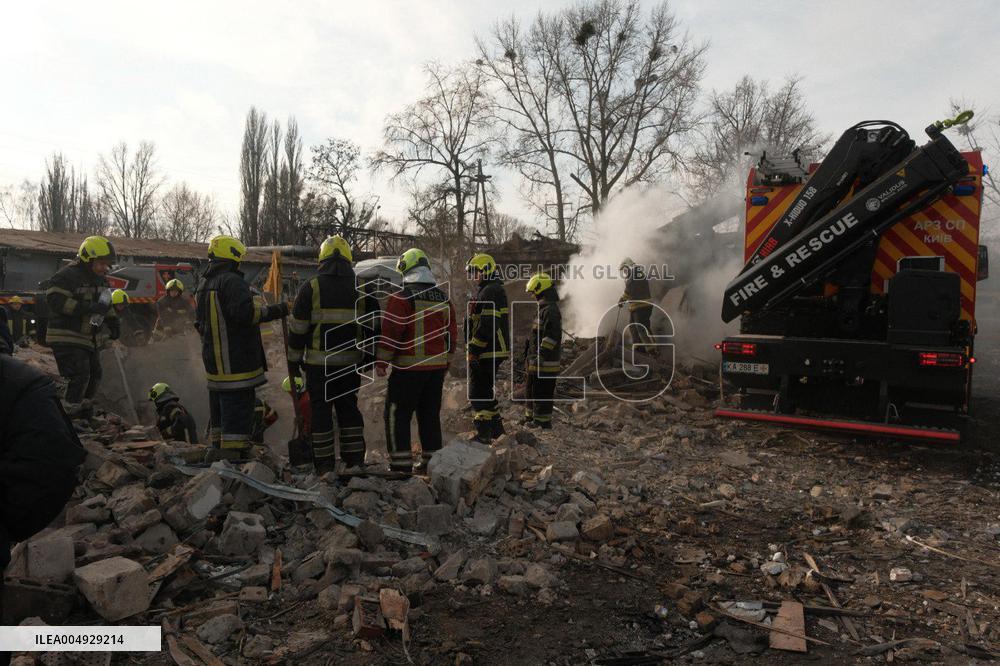 Aftermath Night Attack in Kyiv - Ukraine