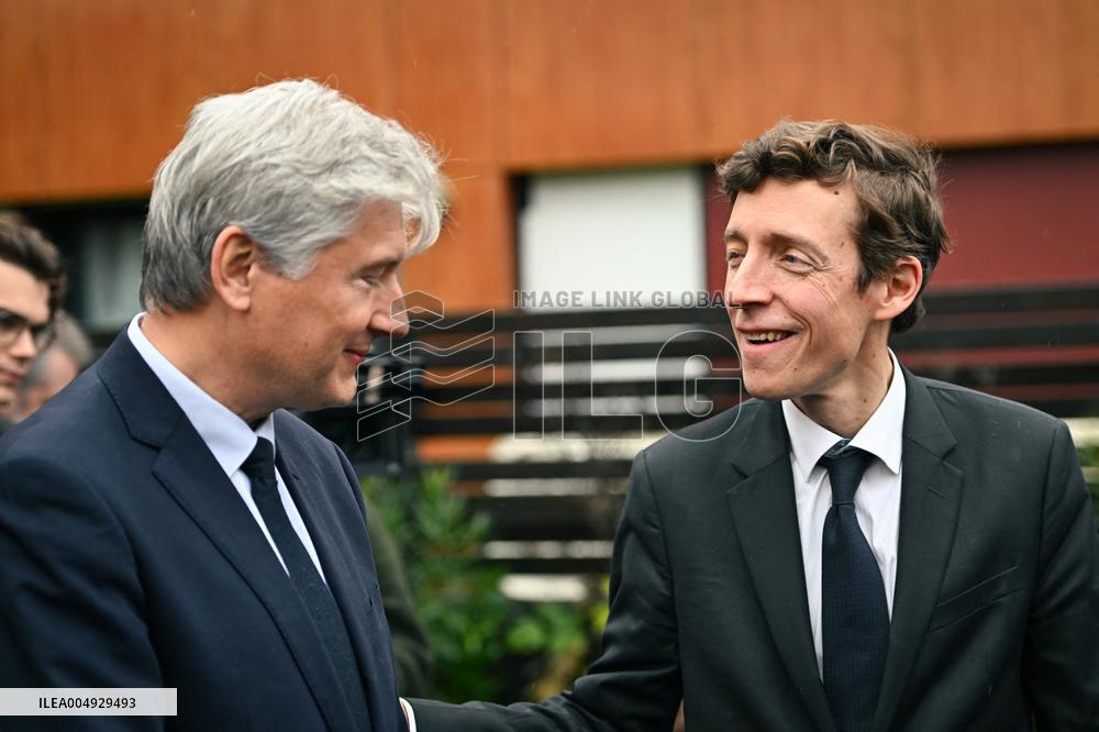 Rachida Dati and Edouard Geffray visit a cinema and a high school in Creteil near Paris FA