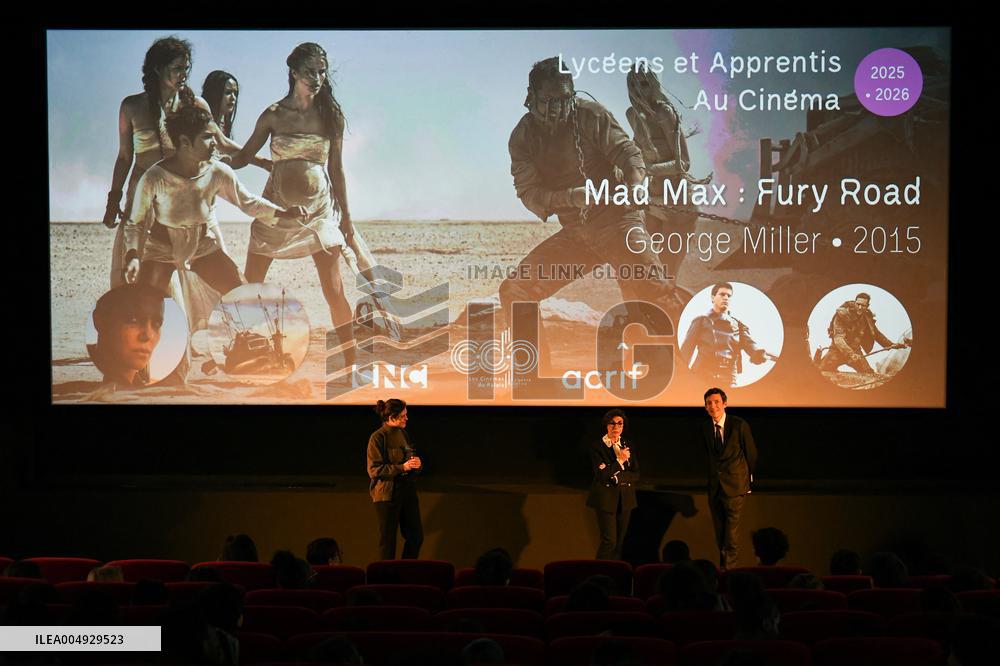 Rachida Dati and Edouard Geffray visit a cinema and a high school in Creteil near Paris FA