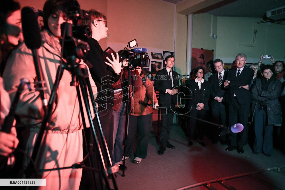 Rachida Dati and Edouard Geffray visit a cinema and a high school in Creteil near Paris FA