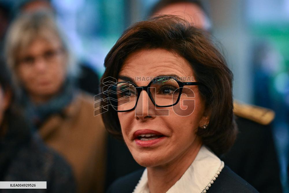 Rachida Dati and Edouard Geffray visit a cinema and a high school in Creteil near Paris FA