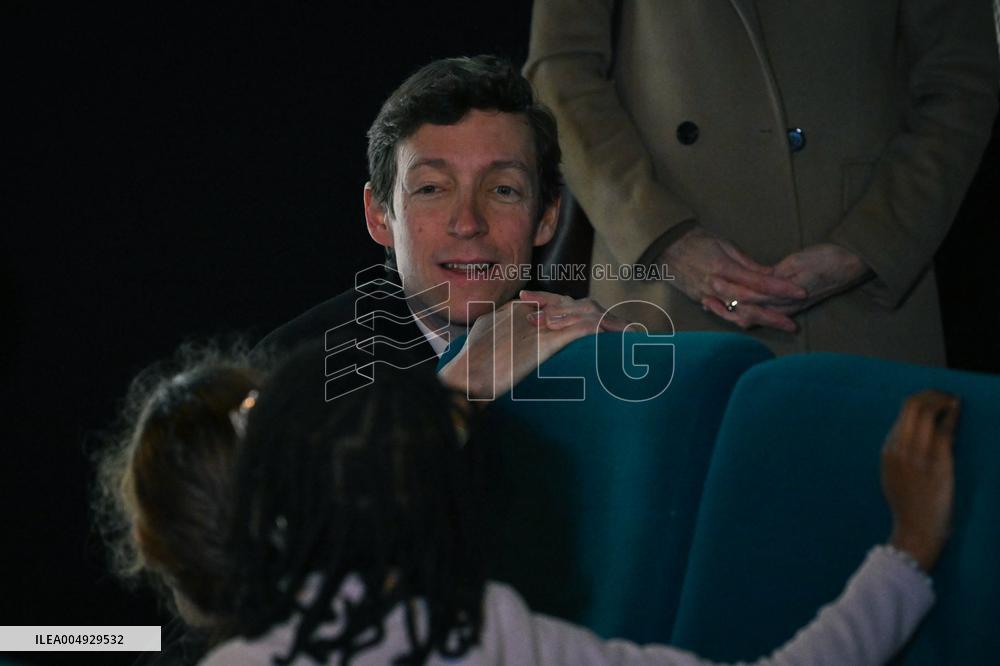 Rachida Dati and Edouard Geffray visit a cinema and a high school in Creteil near Paris FA