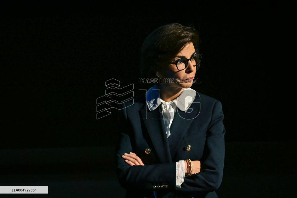 Rachida Dati and Edouard Geffray visit a cinema and a high school in Creteil near Paris FA