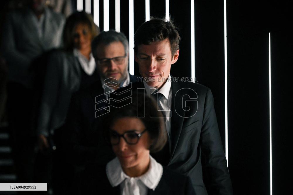 Rachida Dati and Edouard Geffray visit a cinema and a high school in Creteil near Paris FA