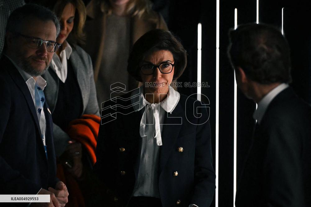 Rachida Dati and Edouard Geffray visit a cinema and a high school in Creteil near Paris FA