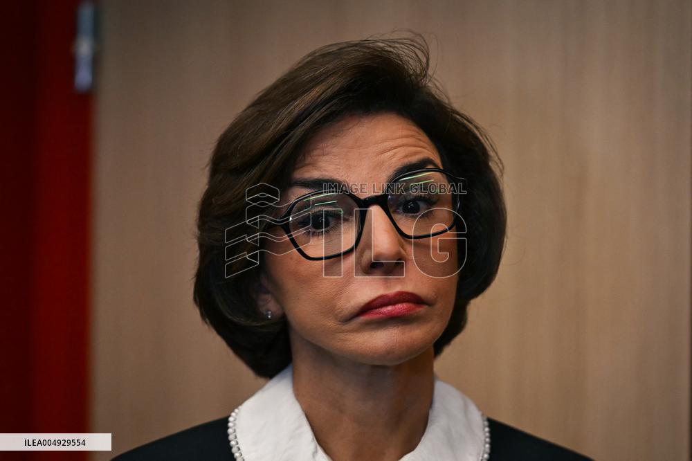 Rachida Dati and Edouard Geffray visit a cinema and a high school in Creteil near Paris FA