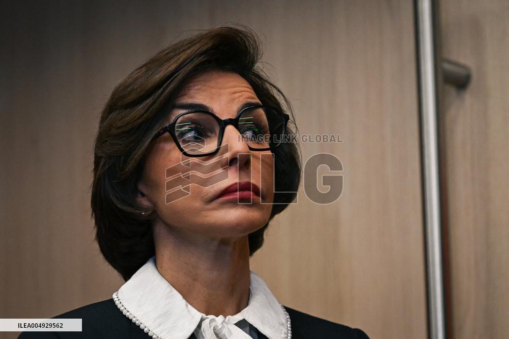 Rachida Dati and Edouard Geffray visit a cinema and a high school in Creteil near Paris FA