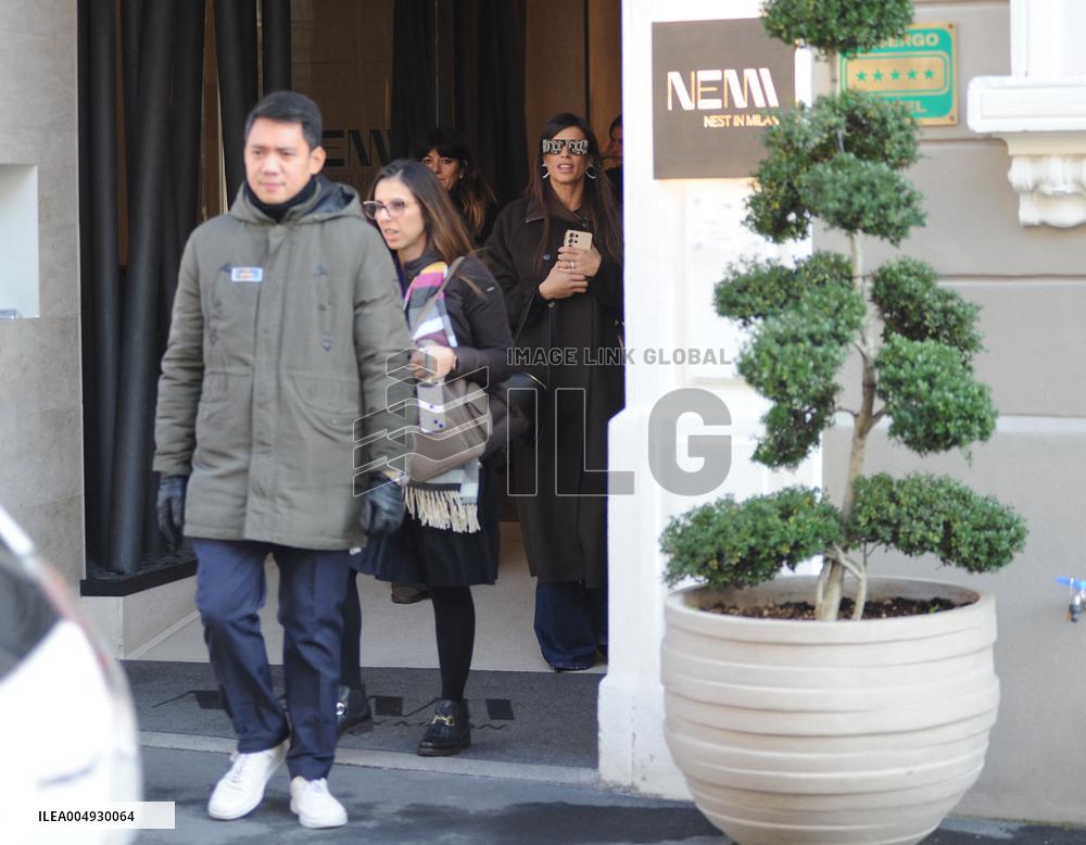 Elisabetta Canalis Leaves Her Hotel - Milan