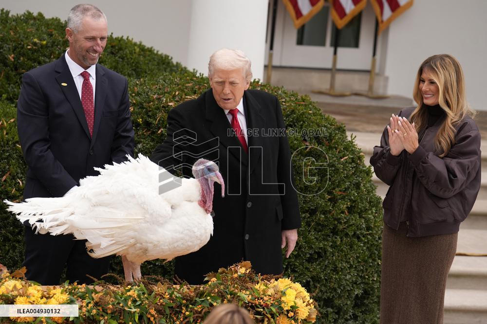 Donald Trump pardons Thanksgiving Turkeys - Washington
