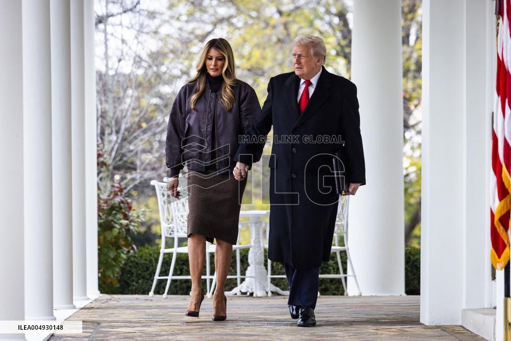 President Trump pardons turkey in the Rose Garden of the White House
