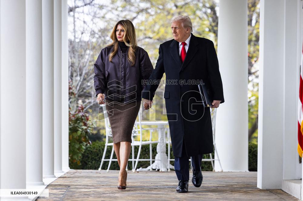 President Trump pardons turkey in the Rose Garden of the White House