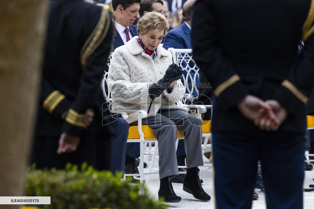 President Trump pardons turkey in the Rose Garden of the White House
