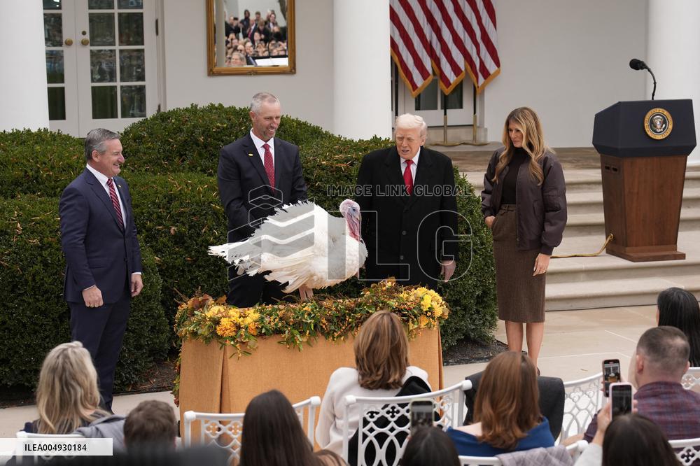 Donald Trump pardons Thanksgiving Turkeys - Washington