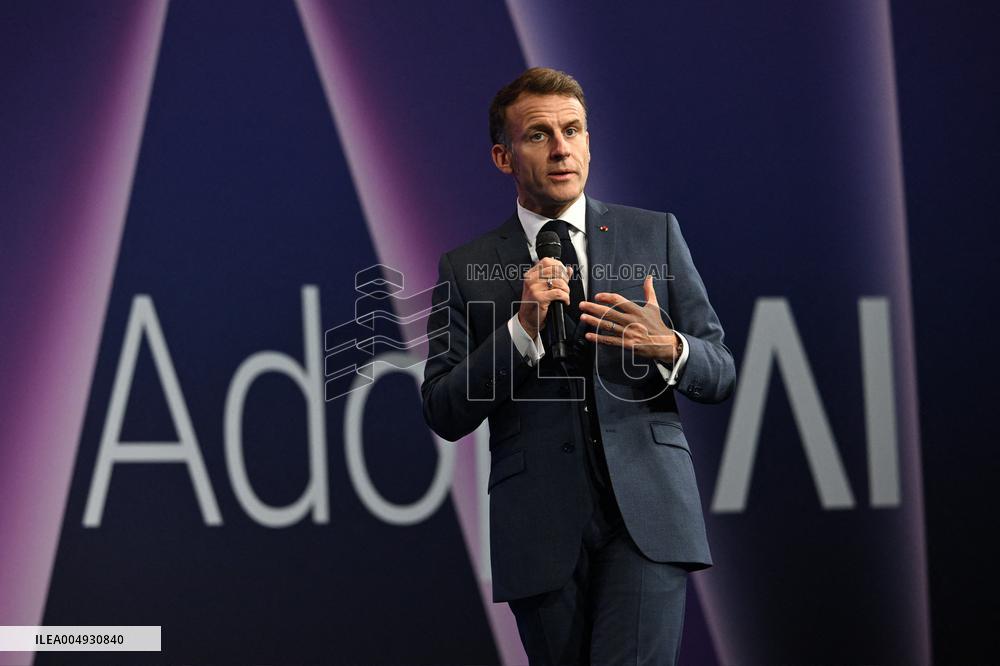 President Macron At Adopt IA - Paris