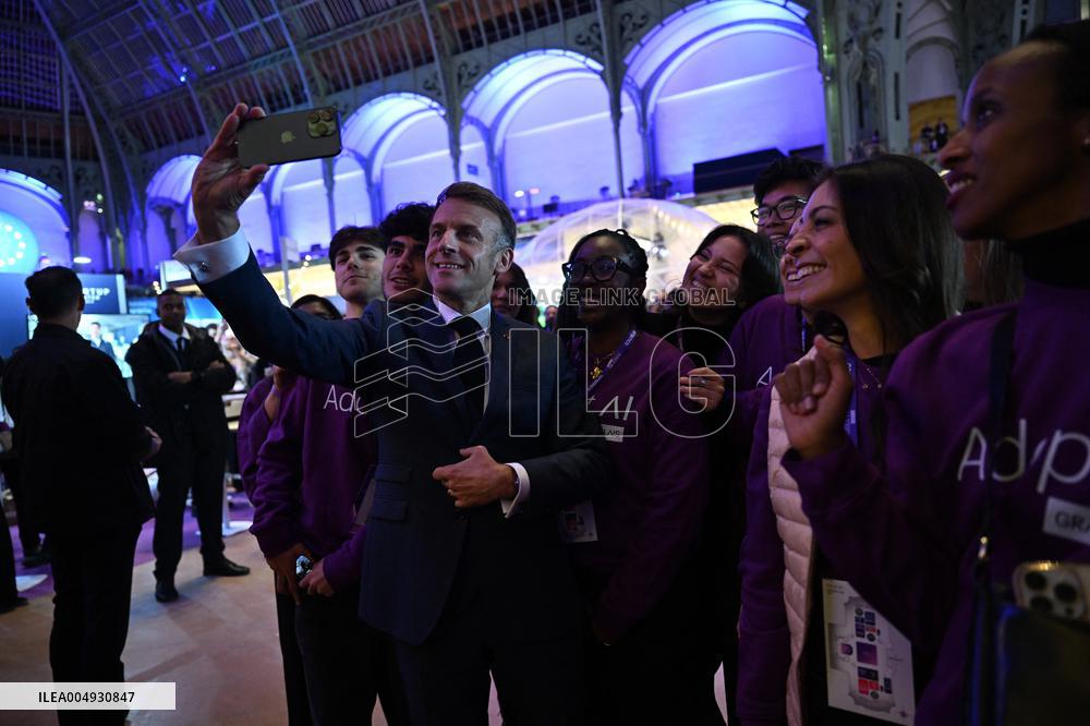 President Macron At Adopt IA - Paris