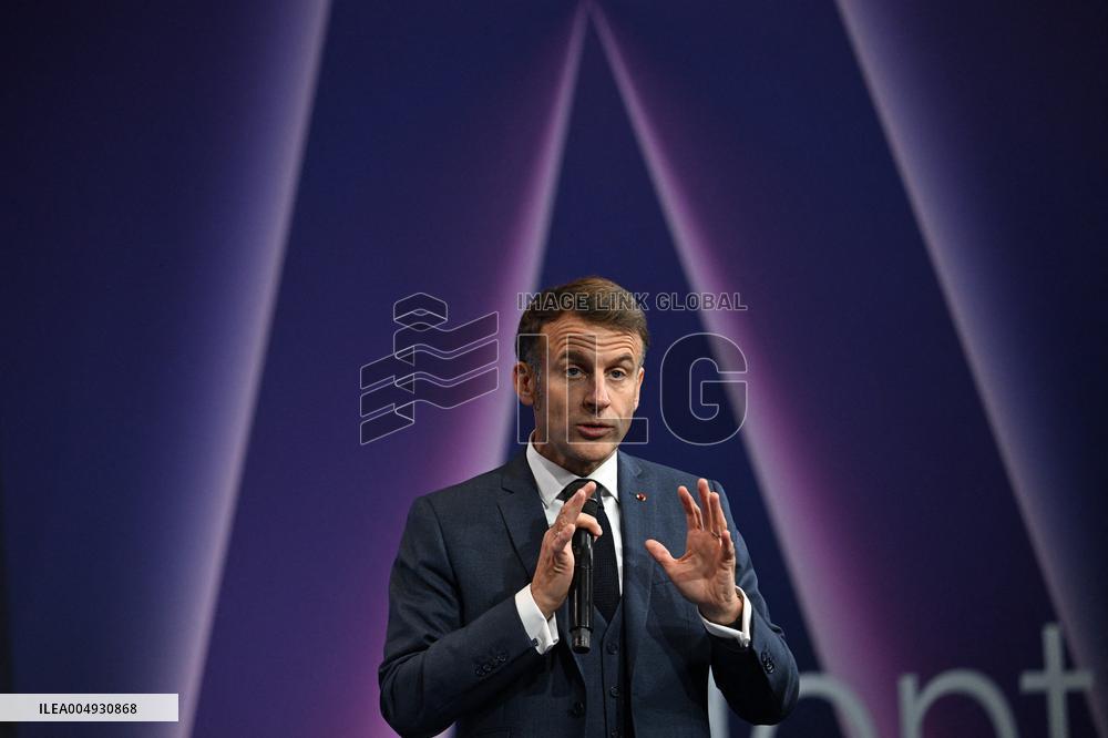 President Macron At Adopt IA - Paris