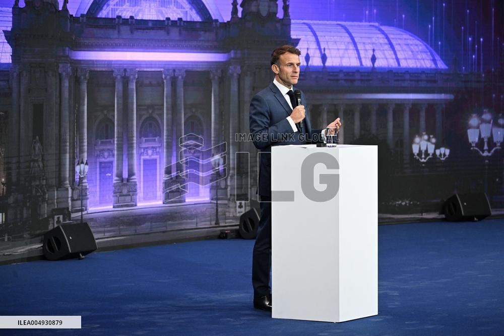 President Macron At Adopt IA - Paris