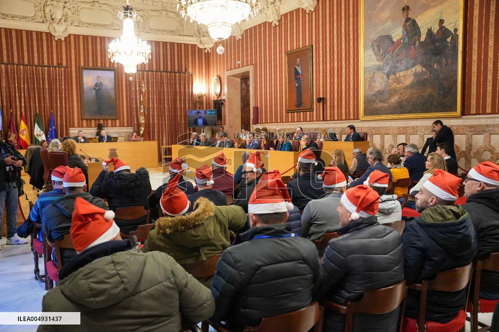 Local Police Protest During City Council Session In Seville - Spain