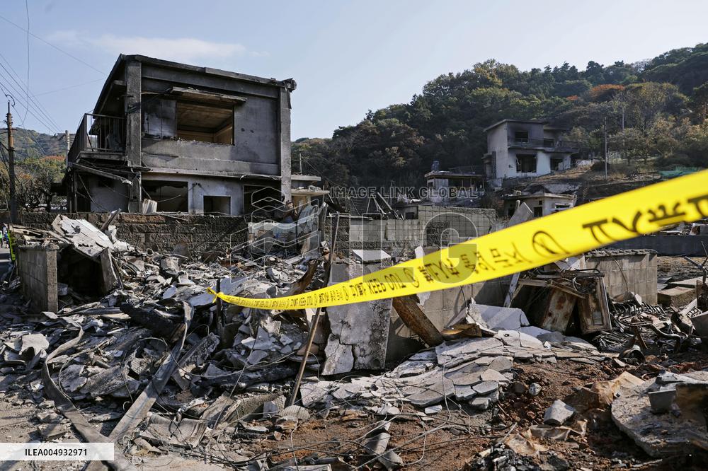 Aftermath of southwestern Japan fire