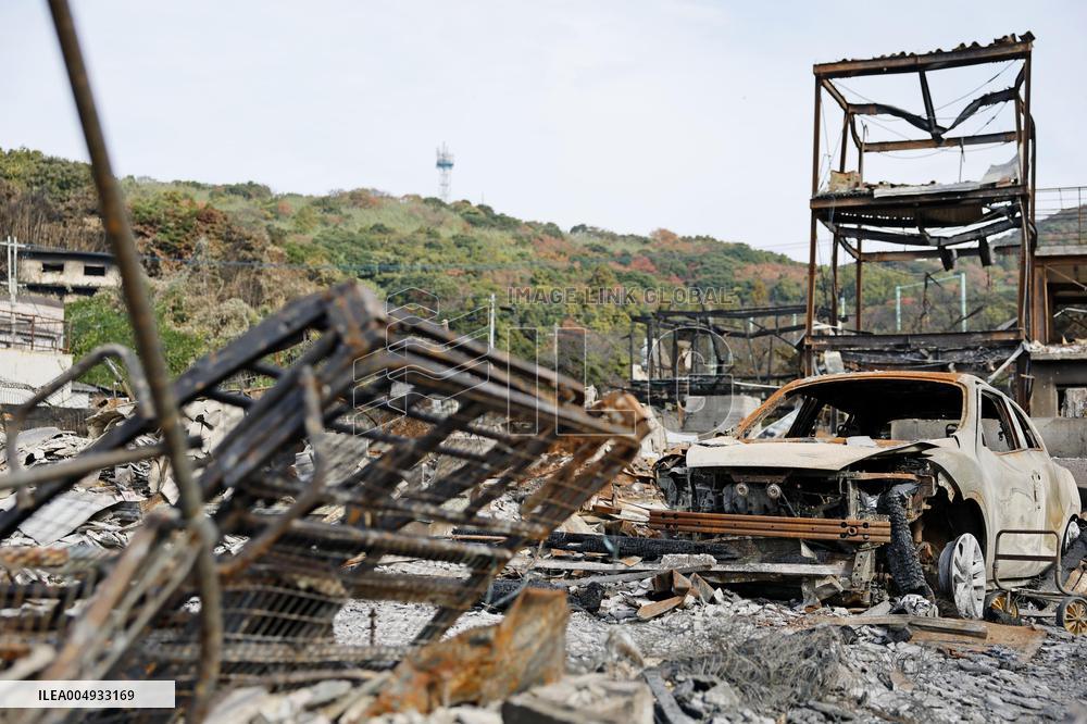 Aftermath of southwestern Japan fire
