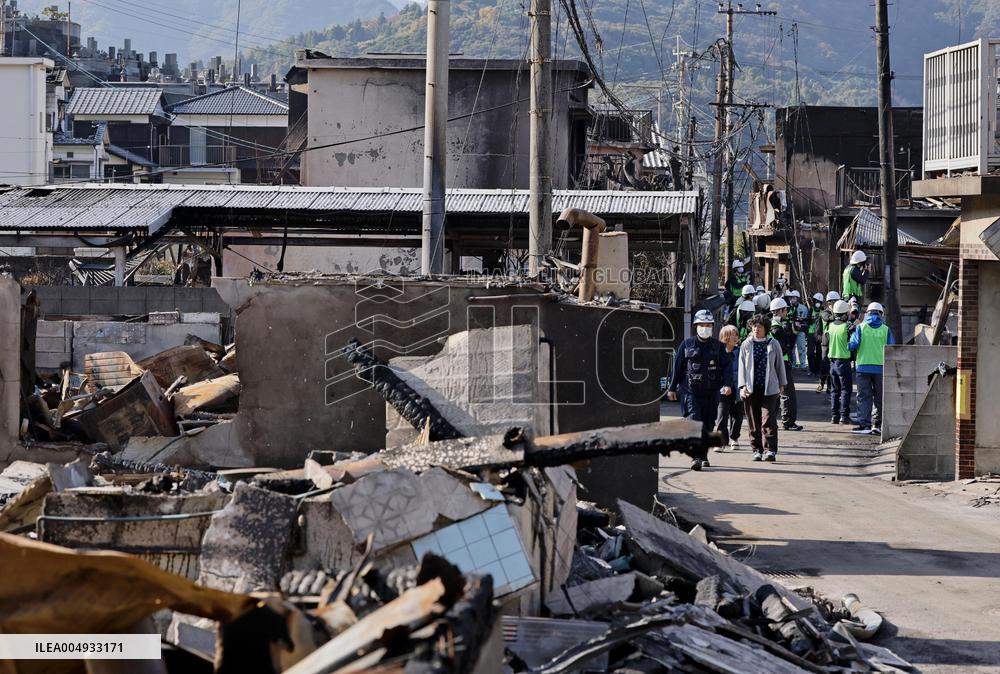 Aftermath of southwestern Japan fire