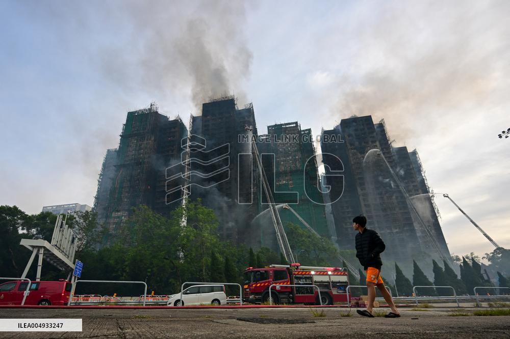 Residential Area Fire Site In Hong Kong