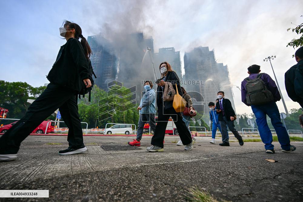 Residential Area Fire Site In Hong Kong