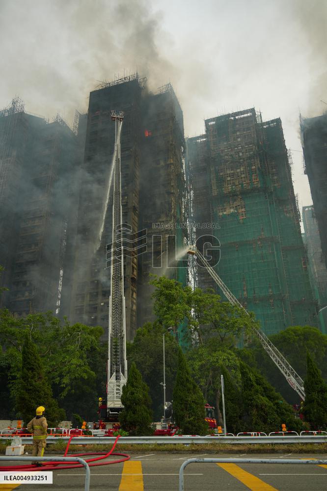 Residential Area Fire Site In Hong Kong