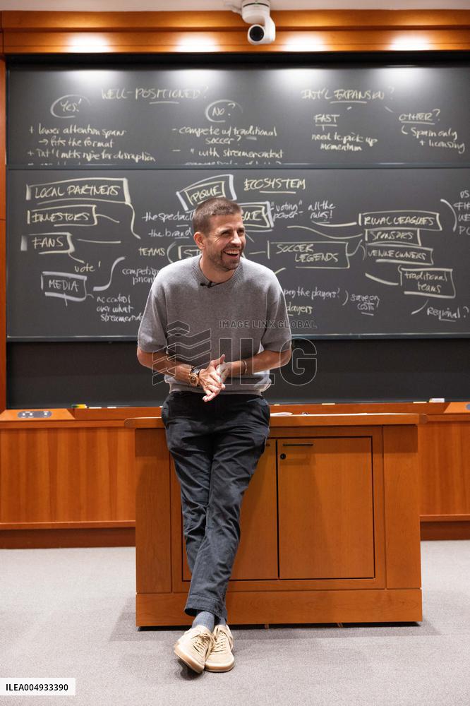 Gerard Piqué teaches two classes at Harvard's prestigious MBA in Boston