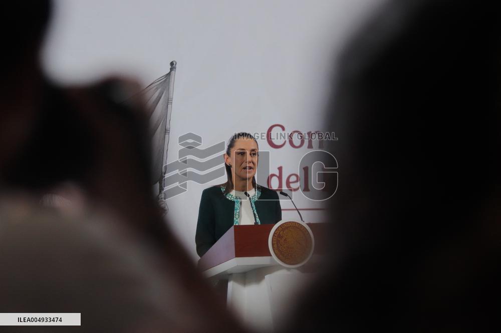Mexican President Claudia Sheinbaum Holds Briefing Conference - Mexico