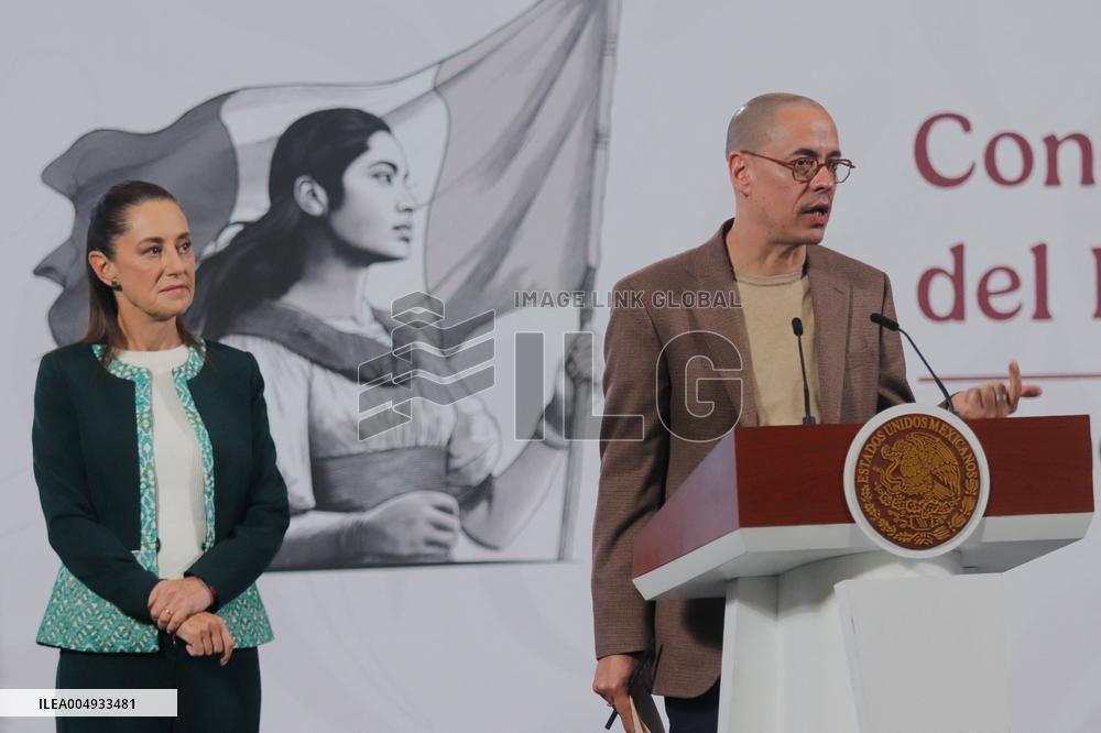 Mexican President Claudia Sheinbaum Holds Briefing Conference - Mexico