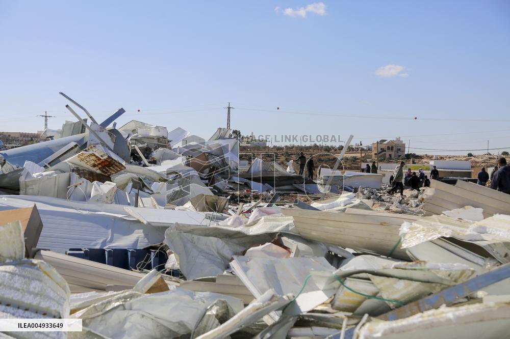 Shops Demolished in West Bank