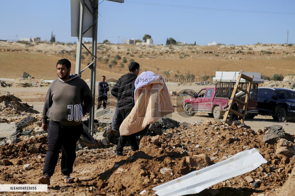 Shops Demolished in West Bank