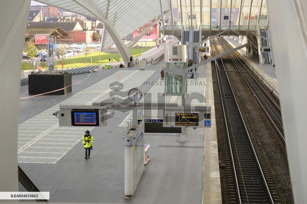 National Strike in Belgium - Liege Station