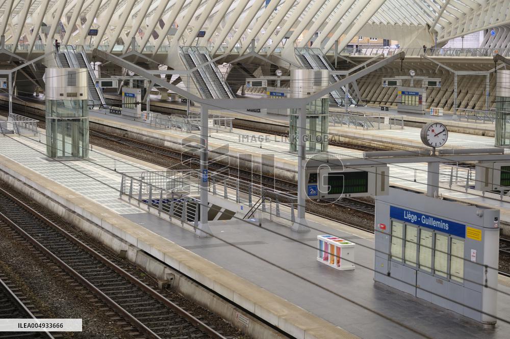 National Strike in Belgium - Liege Station