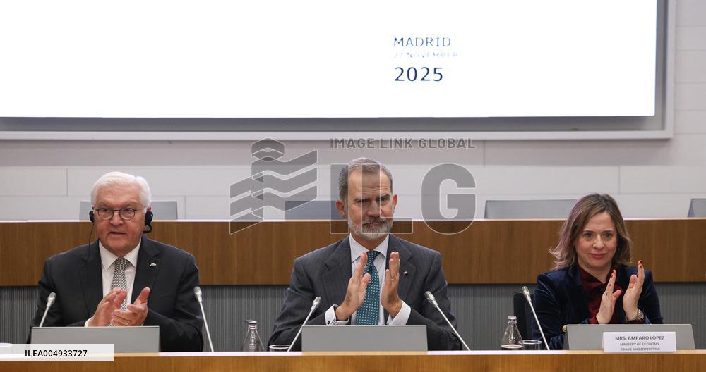 King and Steinmeier Attend 11th German-Spanish Forum - Madrid