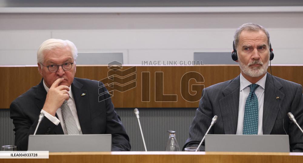 King and Steinmeier Attend 11th German-Spanish Forum - Madrid